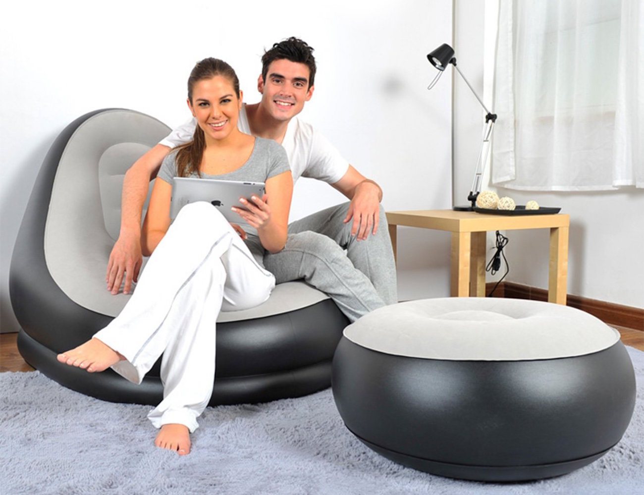 Inflatable Air Chair Ottoman 01